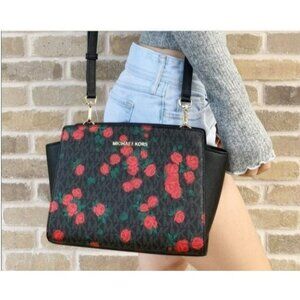 Michael Kors Selma Medium Crossbody Bag, Rose Detail NWT